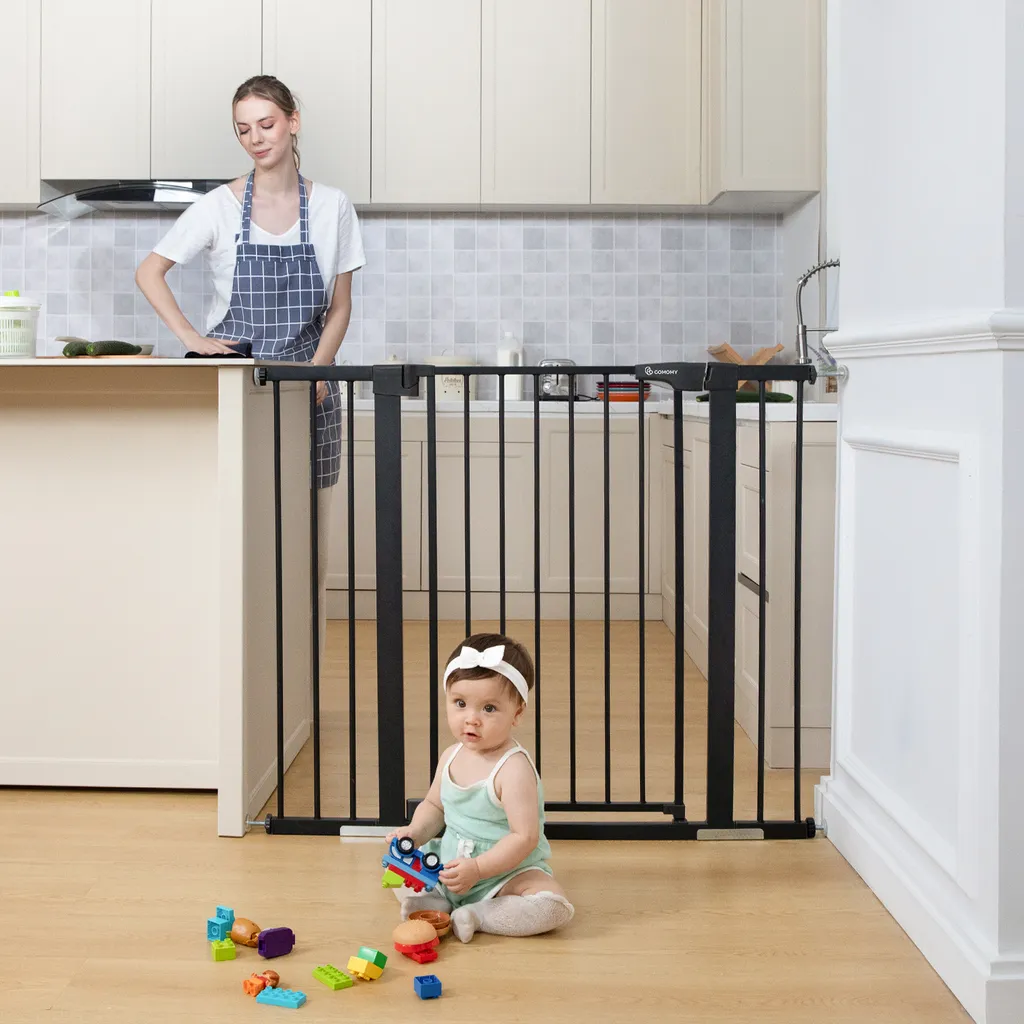 91cm Extra Türschutzgitter Für Kinderschutzgitter, Stop N 75 Bis 124cm Breit, Auto Close Extra Breites Hundetor Für Haus, Druck Montiert Einfacher Durchgang Haustiertor, Schwarz 6 91cm Extra Türschutzgitter Für Kinderschutzgitter, Stop N 75 Bis 124cm Breit, Auto Close Extra Breites Hundetor Für Haus, Druck Montiert Einfacher Durchgang Haustiertor, Schwarz - Image 6