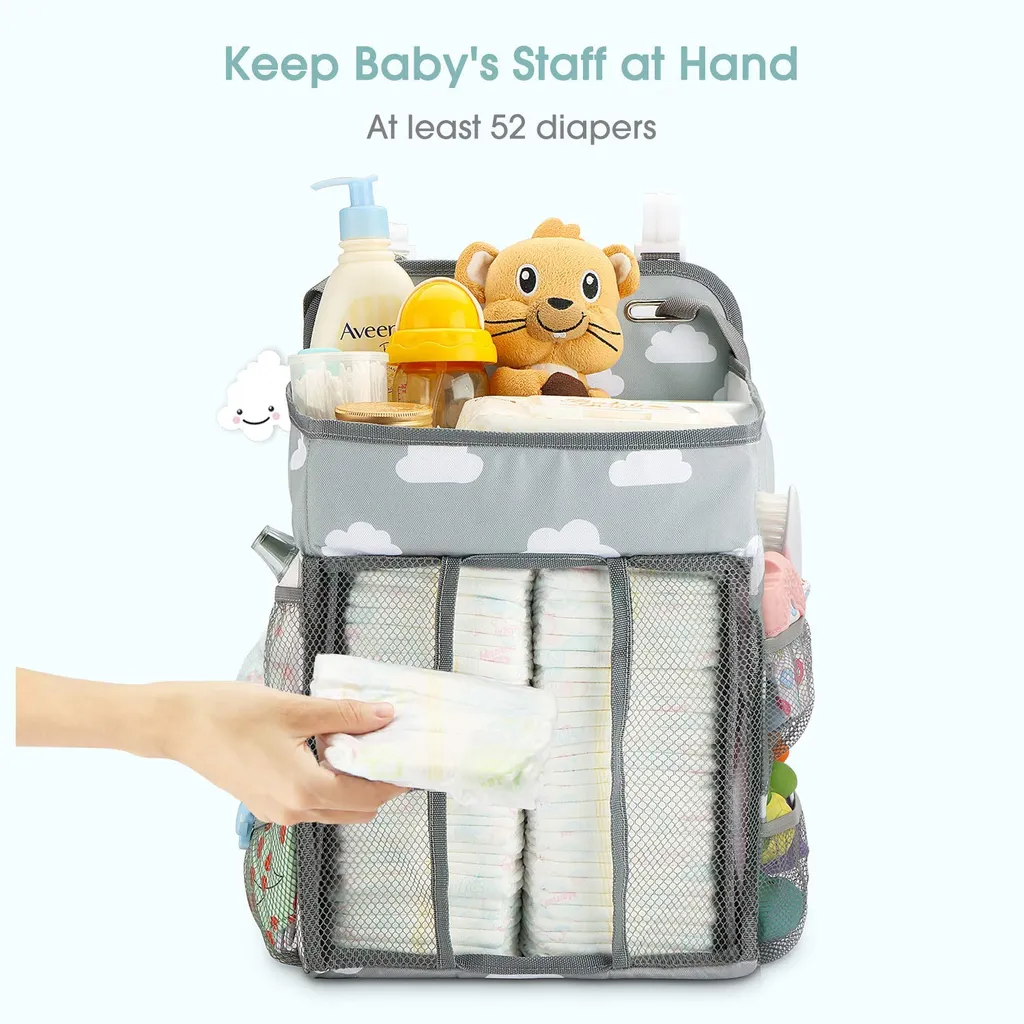 Hanging Windel Organizer,Baby Windel Caddy Organizer, Hängen Auf Babybett,Auto,Wickeltisch Oder Wand,Babys Spielzeug Windel Caddy Aufbewahrung Essentials 4 Hanging Windel Organizer,Baby Windel Caddy Organizer, Hängen Auf Babybett,Auto,Wickeltisch Oder Wand,Babys Spielzeug Windel Caddy Aufbewahrung Essentials - Image 4