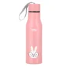NILS CAMP Thermosflasche Mit Tier - Trinkflasche Kinder Mit Griff - Isolierflasche 500ml - Thermosflasche Baby Für Heiß - Und Kaltgetränke - Rosa