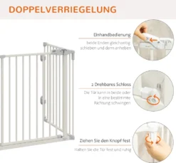 Pawhut Hunde Absperrgitter Türschutzgitter Haustier Schutzgitter Winkel Verstellbar Klappbar Konfigurationsgitter Mit Automatische Schließenden Tür 3 Paneele Weiß 202,5 X 76 Cm -lionelo || HAUCK || Kinderkraft Verkäufe 05f703a6e87cd80bb8e32b8e6919f7e5