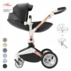 Daliya® TURNIYO 360° Premium 2in1 Kinderwagen Mit Sportsitz & Babywanne Buggy Kombikinderwagen (Schwarz)