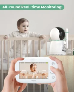 Yoton Video Babyphone 1080P, Babymonitore Mit 360° PTZ Kamera, 4.3" FHD Bildschirm, Nachtsicht, Drahtlose Übertragung, Schlaflieder Für Das Baby -lionelo || HAUCK || Kinderkraft Verkäufe 0a05ec622460829eba588ef38a5e6b88