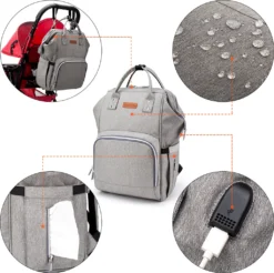 Mama Reiserucksack Große Windel Wickeltasche Baby Stillbeutel Mit USB-Anschluss,(Grau) -lionelo || HAUCK || Kinderkraft Verkäufe 0b3a74ff0e9fb6fdc8819064c87f391b 1