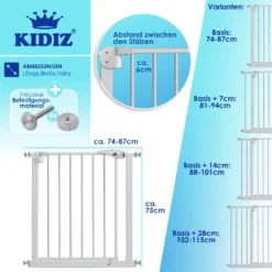 Kidiz® Türschutzgitter ✓ Absperrgitter ✓ Treppengitter ✓ Kindergitter | Gitter Haustier | , Variante :74-87 Cm GRAU -lionelo || HAUCK || Kinderkraft Verkäufe 0cce31d474e1f548312a67acba0fd8ef