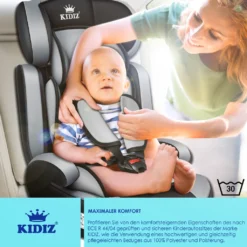 KIDIZ® Autokindersitz Kinderautositz ✓ Gruppe 1+2+3 ✓ 9-36 Kg 5-Punkt-Sicherheitsgurt, Autositz, Kindersitz, Einstellbare Kopfstütze | Mitwachsende Sitzerhöhung 1-12 Jahre, Stabil Und Sicher, Farbe:Grau -lionelo || HAUCK || Kinderkraft Verkäufe 0d6985bed7a67d1df30bbf27a68c1db7