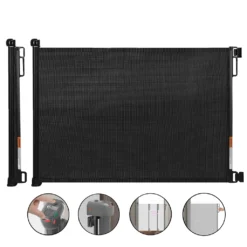 NewStorage11 Türschutzgitter Treppenschutzgitter Ausziehbar Mit Schnellverschluss Schwarz