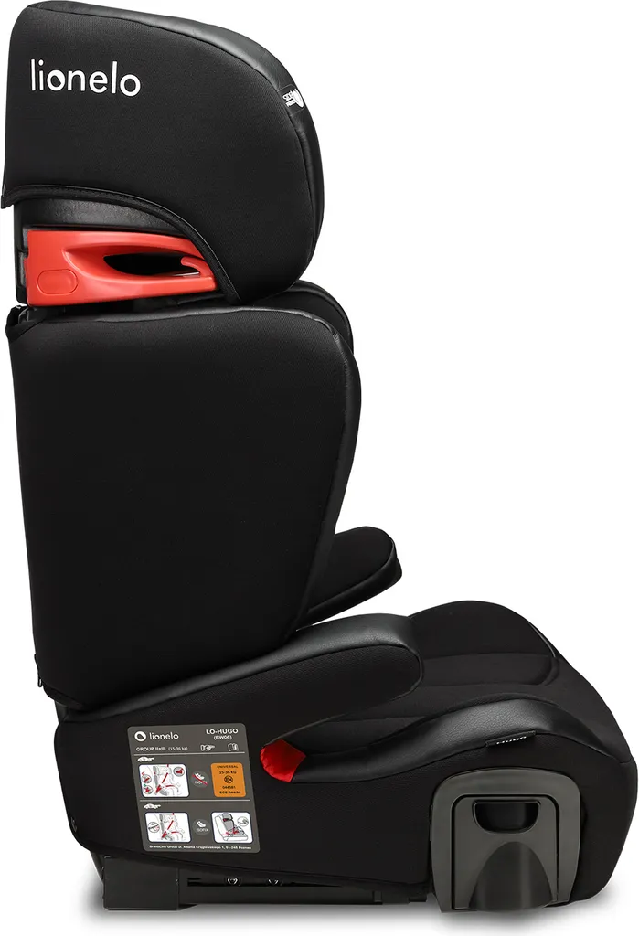 Lionelo Hugo Kindersitz Autokindersitz 15-36kg ISOFIX Sitzerhöhung Schwarz 4 Lionelo Hugo Kindersitz Autokindersitz 15-36kg ISOFIX Sitzerhöhung Schwarz - Image 4