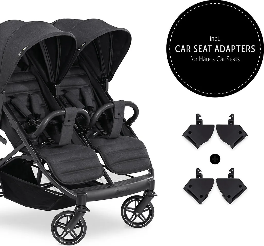 Hauck Uptown Duo Zwillingsbuggy - Farbe: Melange Black 7 Hauck Uptown Duo Zwillingsbuggy - Farbe: Melange Black – Bild 7