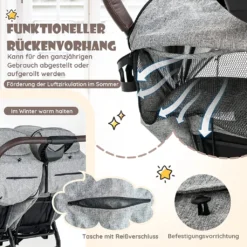 COSTWAY Faltbarer Zwillingskinderwagen, Geschwisterwagen Mit Individueller Neigung, Verstellbarer Rückenlehne & Fußstütze & Baldachin, Tragbarer Zwillingsbuggy Für Baby 0-4 Jahren -lionelo || HAUCK || Kinderkraft Verkäufe 1d390b3679e89e4fcd560b82c39b86b4