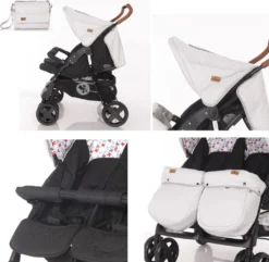 Lorelli Zwillingskinderwagen TWIN Wickeltasche Einhand-Klappsystem Fußabdeckung Grau Weiss 11 Lorelli Zwillingskinderwagen TWIN Wickeltasche Einhand-Klappsystem Fußabdeckung Grau Weiss -lionelo || HAUCK || Kinderkraft Verkäufe 215769298515d76b0f876969f101160b