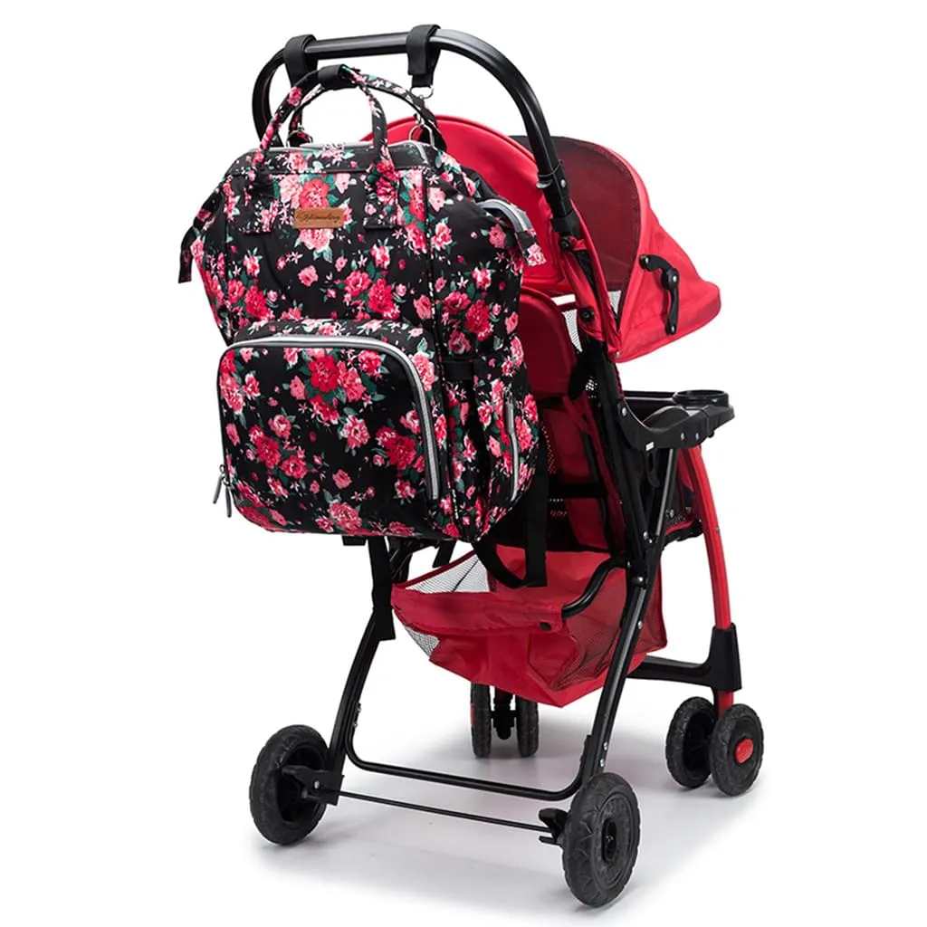 Baby Wickelrucksack Blumen Große Baby Wickeltasche , Multifunktional Babyrucksack, Wasserdichter Reiserucksack Für Unterwegs 5 Baby Wickelrucksack Blumen Große Baby Wickeltasche , Multifunktional Babyrucksack, Wasserdichter Reiserucksack Für Unterwegs – Bild 5