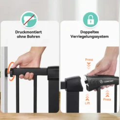 2Stück COMOMY Türschutzgitter Treppenschutzgitter Für Baby Kinder Sicherheitstür 72-103 Cm Breit Schwarz -lionelo || HAUCK || Kinderkraft Verkäufe 2a00a4129b2ce6261381f6ff1bfaa475