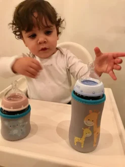 2x Baby Flaschenschutz (klein) - Babyflaschen Schutzhülle - Protection - Motiv: Giraffe & Koala - Baby Flaschenhülle - HECKBO -lionelo || HAUCK || Kinderkraft Verkäufe 2a652901656a37ab132f7d9fd806e343