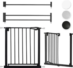 Treppenschutzgitter Türschutzgitter Türgitter Treppen Absperrgitter MoMi PAXI✔️Ohne Bohren ✔️Selbstschlies ✔️90° Anschlag ✔️73 - 103