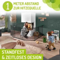 BOMI Kaminschutzgitter Milo 100-525 Cm | Extrabreite Tür: 75 Cm Durchgang & Feststellfunktion | Schutzgitter Für Kaminofen In Schwarz | Kaminschutzgitter Ohne Wandmontage | Kindergitter XXL -lionelo || HAUCK || Kinderkraft Verkäufe 2eef582d0b8fe929fc03f1b58793e198