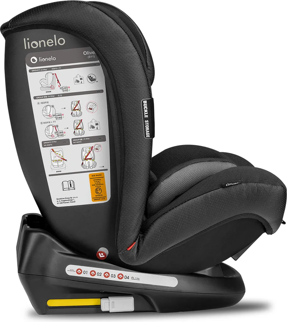 Lionelo Oliver Kindersitz 9-36kg Kindersitz Isofix Top Tether Seitenschutz 5 Punkt Gurt Rückenlehnenverstellung Kopfstützenverstellung Reduktionseinlage ECE R44 04 6 Lionelo Oliver Kindersitz 9-36kg Kindersitz Isofix Top Tether Seitenschutz 5 Punkt Gurt Rückenlehnenverstellung Kopfstützenverstellung Reduktionseinlage ECE R44 04 - Image 6