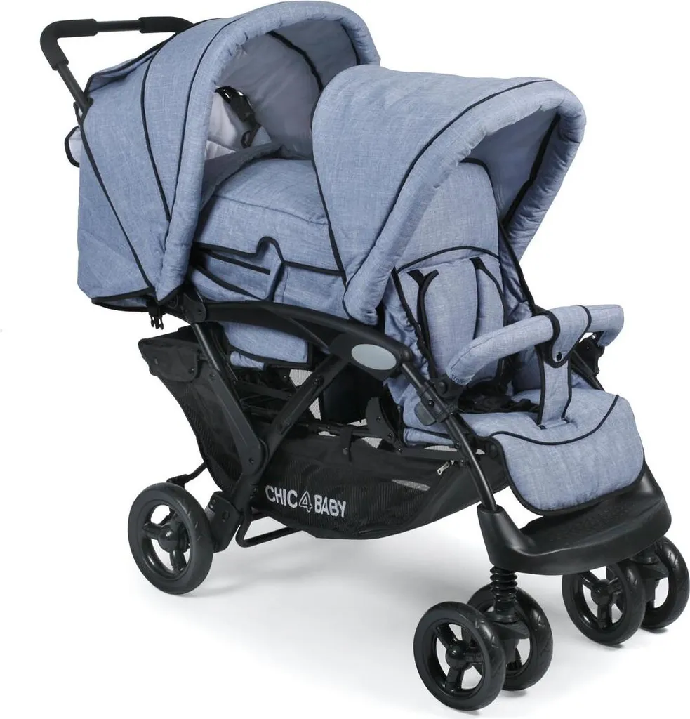 Chic 4 Baby Geschwisterwagen Duo Kinderwagen Jeans Hellblau 2 Chic 4 Baby Geschwisterwagen Duo Kinderwagen Jeans Hellblau – Bild 2