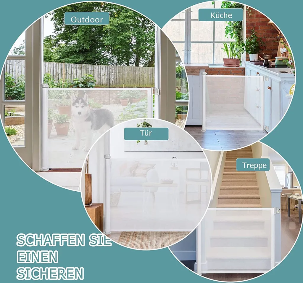 COSTWAY 142cm Ausziehbares Türschutzgitter Treppenschutzgitter Absperrgitter Für Babys Und Haustiere, Inkl. Montagezubehör 4 COSTWAY 142cm Ausziehbares Türschutzgitter Treppenschutzgitter Absperrgitter Für Babys Und Haustiere, Inkl. Montagezubehör – Bild 4