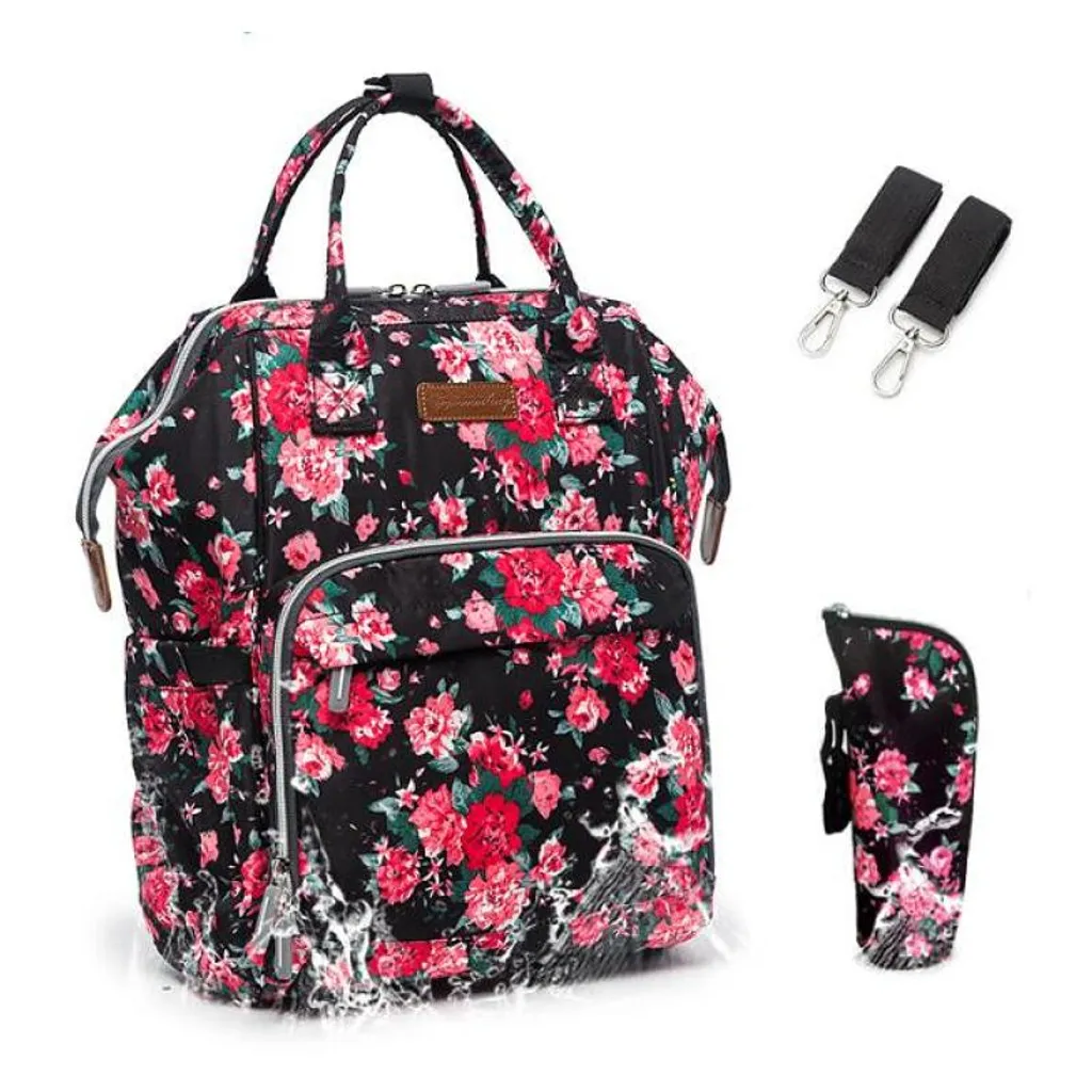 Baby Wickelrucksack Blumen Große Baby Wickeltasche , Multifunktional Babyrucksack, Wasserdichter Reiserucksack Für Unterwegs 1 Baby Wickelrucksack Blumen Große Baby Wickeltasche , Multifunktional Babyrucksack, Wasserdichter Reiserucksack Für Unterwegs