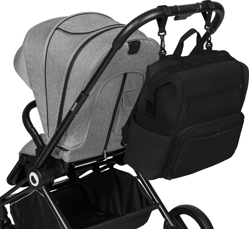 Lionelo Cube Rucksack, Baby Tasche, Wickeltasche, Babysachen, Leicht, Für Spaziergänge Und Reisen Mit Baby, 12 Taschen, Strapazierfähig, Wasserdicht, Wasserabweisend, Thermotasche, Möglichkeit Ihn Am Kinderwagen Zu Befestigen, 36x36x23cm 5 Lionelo Cube Rucksack, Baby Tasche, Wickeltasche, Babysachen, Leicht, Für Spaziergänge Und Reisen Mit Baby, 12 Taschen, Strapazierfähig, Wasserdicht, Wasserabweisend, Thermotasche, Möglichkeit Ihn Am Kinderwagen Zu Befestigen, 36x36x23cm - Image 5