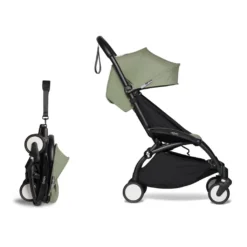 Stokke BABYZEN YOYO2 6+ Buggy Inkl. Textilset Und Gestell, Bezugfarbe:Olive, Gestellfarbe:Schwarz