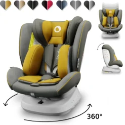 Lionelo Bastiaan One Kindersitz 360° Drehbar Autokindersitz Mit ISOFIX 0-36 Kg Gelb
