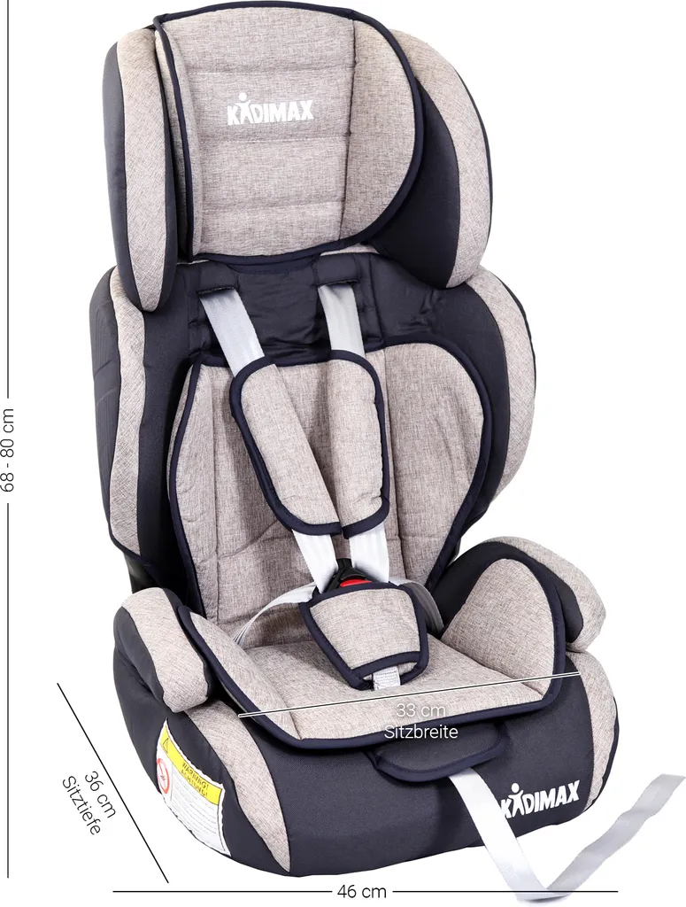 Kidimax Autokindersitz Autositz Kinderautositz 9-36 Kg 1+2+3 ECE, Grau 2 Kidimax Autokindersitz Autositz Kinderautositz 9-36 Kg 1+2+3 ECE, Grau - Image 2
