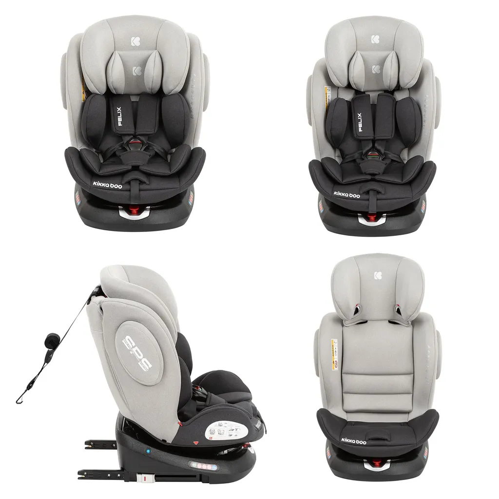 Kikkaboo Kindersitz Felix Isofix Gruppe 0+/1/2/3 (0-36kg) Top Tether SPS Reboard Hellgrau 6 Kikkaboo Kindersitz Felix Isofix Gruppe 0+/1/2/3 (0-36kg) Top Tether SPS Reboard Hellgrau - Image 6