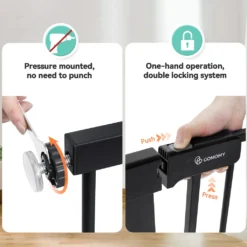 Comomy Treppenschutzgitter, Türschutzgitter, Baby Türgitter Zum Klemmen, Metall, Breite Von 75-124 Cm Einstellbar, Farbe: Schwarz -lionelo || HAUCK || Kinderkraft Verkäufe 4539a3539228073aefce6a0b2e753e9d