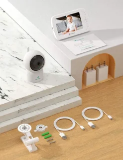 HeimVision Soothe 3 Video-Babyphone, HD 1080P, Nachtsicht, 5 Zoll Farbdisplay, 110 ° Weitwinkel, 2X Zoom, Temperatursensor, Gegensprechfunktion, Einschlaflieder, Reichweite Bis Zu 300m, Weiß -lionelo || HAUCK || Kinderkraft Verkäufe 466d8103cde6ec345683c2fb44064c9a