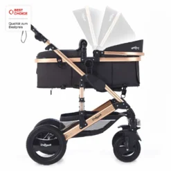 Daliya® Bambimo 2in1 Kinderwagen - Kombikinderwagen 9-Teiliges Set Incl. Babywanne & Sportsitz - Buggy - 1 Klick System - Aluminium Rahmen - Vollgummi Räder - Sonnenschutz - Getränkehalter - Farbe Schwarz -lionelo || HAUCK || Kinderkraft Verkäufe 47041325ff3c0c5a565ff7ad520c8d0e
