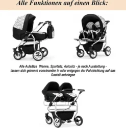Zwillingskinderwagen „Duo“ 4 In 1 – Sportsitz, Autositz, Iso Bases, Zubehör -lionelo || HAUCK || Kinderkraft Verkäufe 48c6151fde3991291d7622af423f37ae