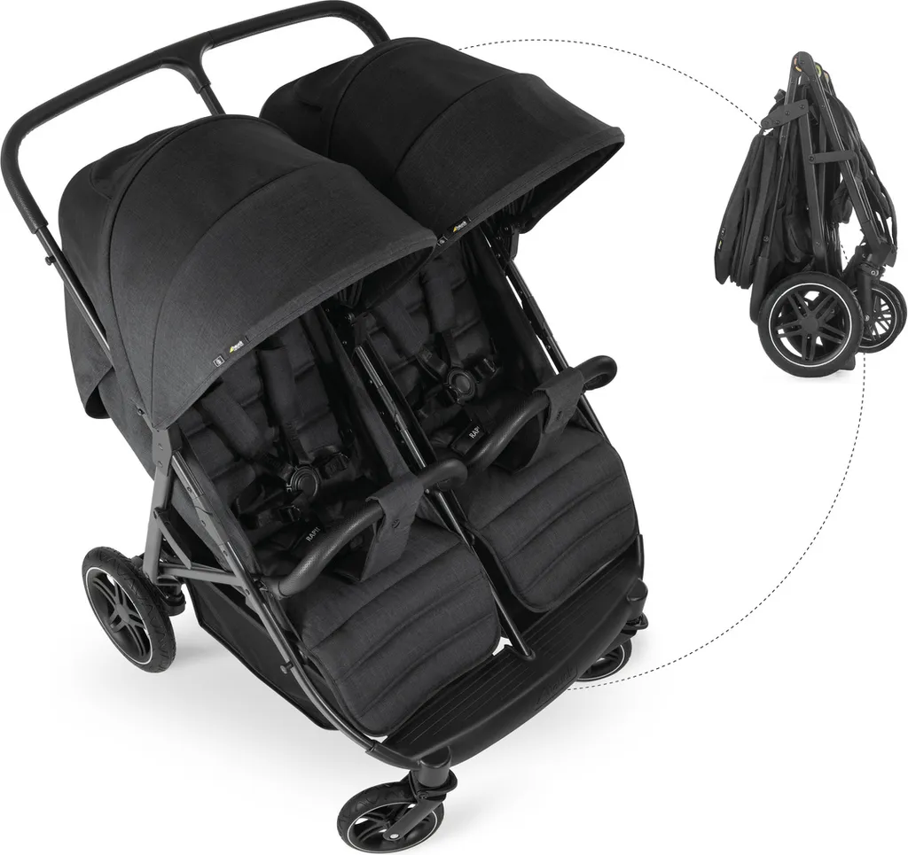 Hauck Uptown Duo Zwillingsbuggy - Farbe: Melange Black 14 Hauck Uptown Duo Zwillingsbuggy - Farbe: Melange Black – Bild 14