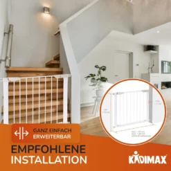 Kidimax® Treppenschutzgitter 75-84 Cm, Ohne Bohren, Türschutzgitter Für Kinder, Hunde Und Katzen, Mit Auto-Close & Keep-Open Funktion, Treppengitter Weiß -lionelo || HAUCK || Kinderkraft Verkäufe 4cd117ea0961eb434e7e501042fc4ad2 1