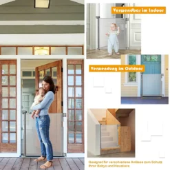 COSTWAY 146CM Ausziehbares Türschutzgitter Treppenschutzgitter Absperrgitter Für Babys Und Haustiere, Inkl. Montagezubehör (Grau) -lionelo || HAUCK || Kinderkraft Verkäufe 530e63822e5a89a999a8e171e60338cd