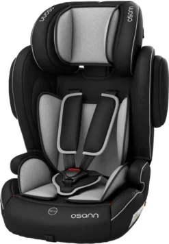 Osann Kindersitz Flux Mit ISOFIX - 9 Bis 36 Kg (8 Monate Bis 12 Jahre) - Schwarz , Grau