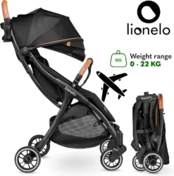 Lionelo Julie One Buggy Kinderwagen Bis 22 Kg Verstellbare Rückenlehne Und Fußstütze Moskitonetz Beinwärmer Getränkehalter Und Transporttasche Zusammenklappbar