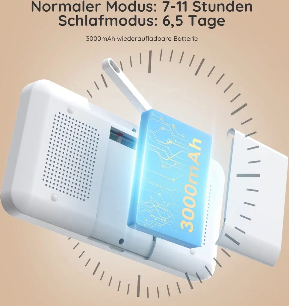 BOIFUN Babyphone Mit Kamera 1080P, 5" Babyfon Video, PTZ 355°, Bewegungs Und Geräuscherkennung, Temperatur Und Luftfeuchtigkeitsüberwachung 8 BOIFUN Babyphone Mit Kamera 1080P, 5" Babyfon Video, PTZ 355°, Bewegungs Und Geräuscherkennung, Temperatur Und Luftfeuchtigkeitsüberwachung - Image 8