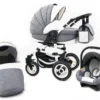 Tabbi ECO LN | 3 In 1 Kombi Kinderwagen Set | Hartgummireifen | Farbe: Grey