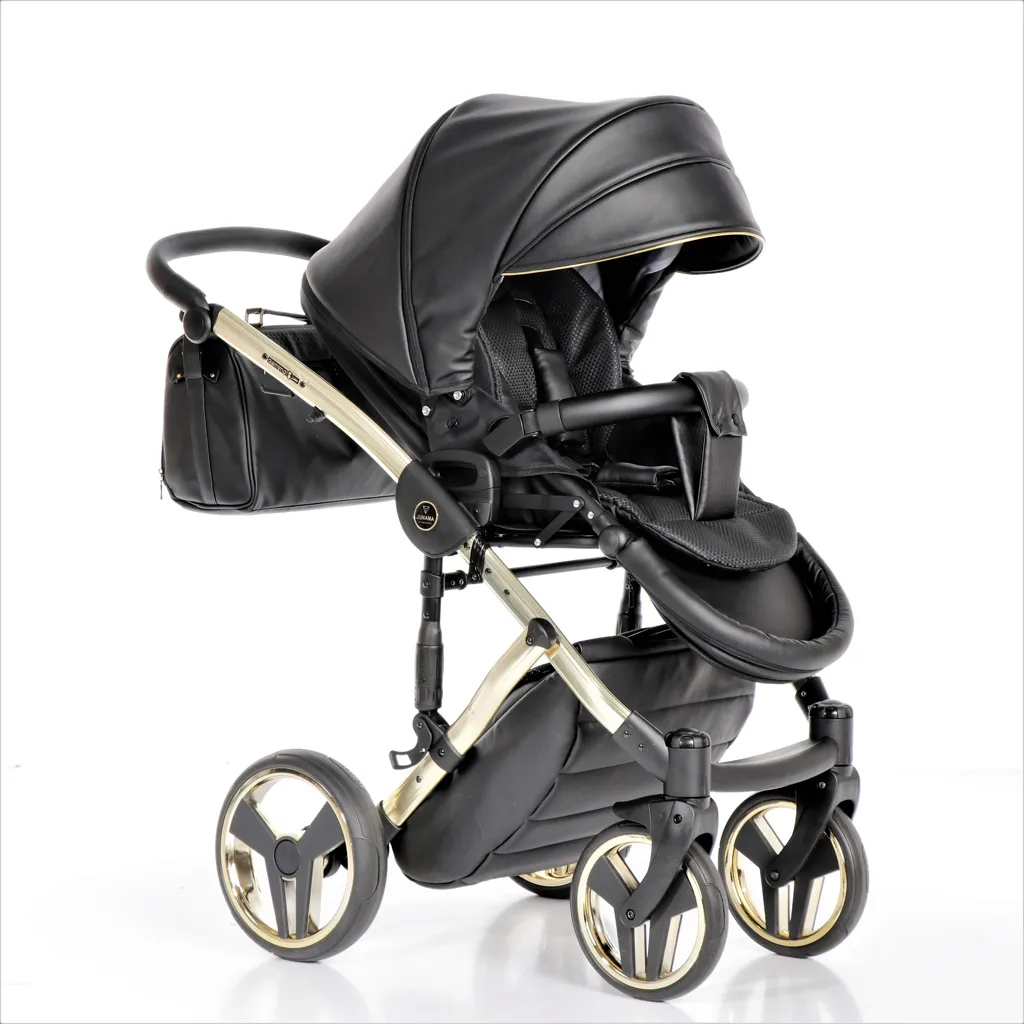 JUNAMA FLUO LINE Kombi Kinderwagen 4 In 1 (+ Isofix-Basis) - Komplettset - "BLACK" 7 JUNAMA FLUO LINE Kombi Kinderwagen 4 In 1 (+ Isofix-Basis) - Komplettset - "BLACK" – Bild 7