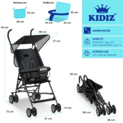 KIDIZ® Kinderwagen CITY Buggy Kinderbuggy Klappbar Sportwagen Faltbar 360° 4-Zoll-Räder Inkl. Sonnen- Und Regenverdeck Zusammenklappbar 5-Punkt-Sicherheitsgurt Ab 6 Monate, Farbe:Schwarz -lionelo || HAUCK || Kinderkraft Verkäufe 6524c8b3ed7052659ff3d0bba2862a28