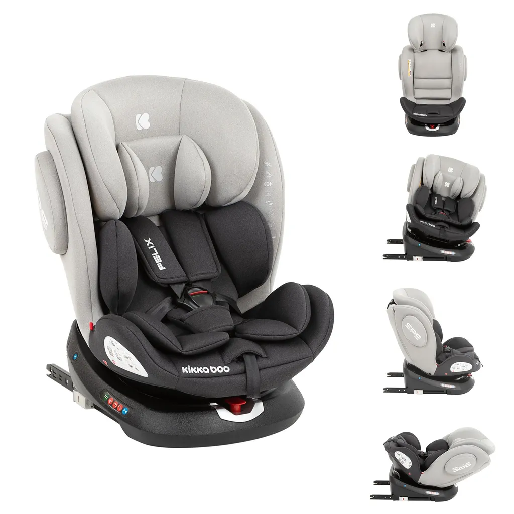 Kikkaboo Kindersitz Felix Isofix Gruppe 0+/1/2/3 (0-36kg) Top Tether SPS Reboard Hellgrau 2 Kikkaboo Kindersitz Felix Isofix Gruppe 0+/1/2/3 (0-36kg) Top Tether SPS Reboard Hellgrau - Image 2