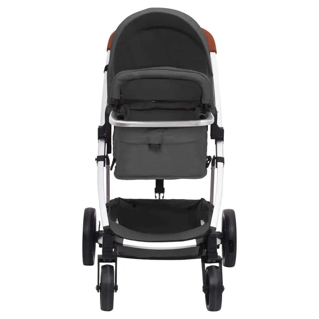 VidaXL 2-in-1-Kinderwagen Dunkelgrau Aluminium 6 VidaXL 2-in-1-Kinderwagen Dunkelgrau Aluminium - Image 6