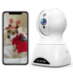 Boifun Babyphone 5MP Überwachungskamera Wlan PTZ 350° |100°, 2-Wege-Audio, Bewegungserkennung, Gesichtserkennung, Schallerkennung, Push-Benachrichtigungen, Arbeitet Mit Alexa, Mobile App Steuerung