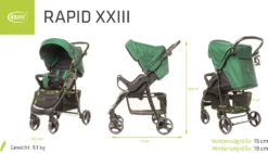 4BABY Rapid, Kinderwagen, Sportwagen, Ein Großer, Leichter Kinderwagen, Griffhöhenverstellung, Beinabdeckung, Große Räder Farbe: Grün -lionelo || HAUCK || Kinderkraft Verkäufe 6e4720a4bf626c536f12ef3dcaf5eb88