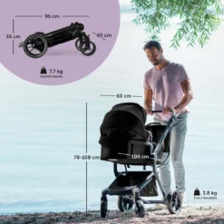 Bergsteiger Lugo Kinderwagen, Farbe: Black / Gestell: Black, Kombikinderwagen Komplettset Inkl. Zubehör - Babyschale, Buggy-Aufsatz, Sonnenschutz & Wetterfußsack | Isofix Station Erhältlich -lionelo || HAUCK || Kinderkraft Verkäufe 75297bd017e29e62772e0157c5e6ac68