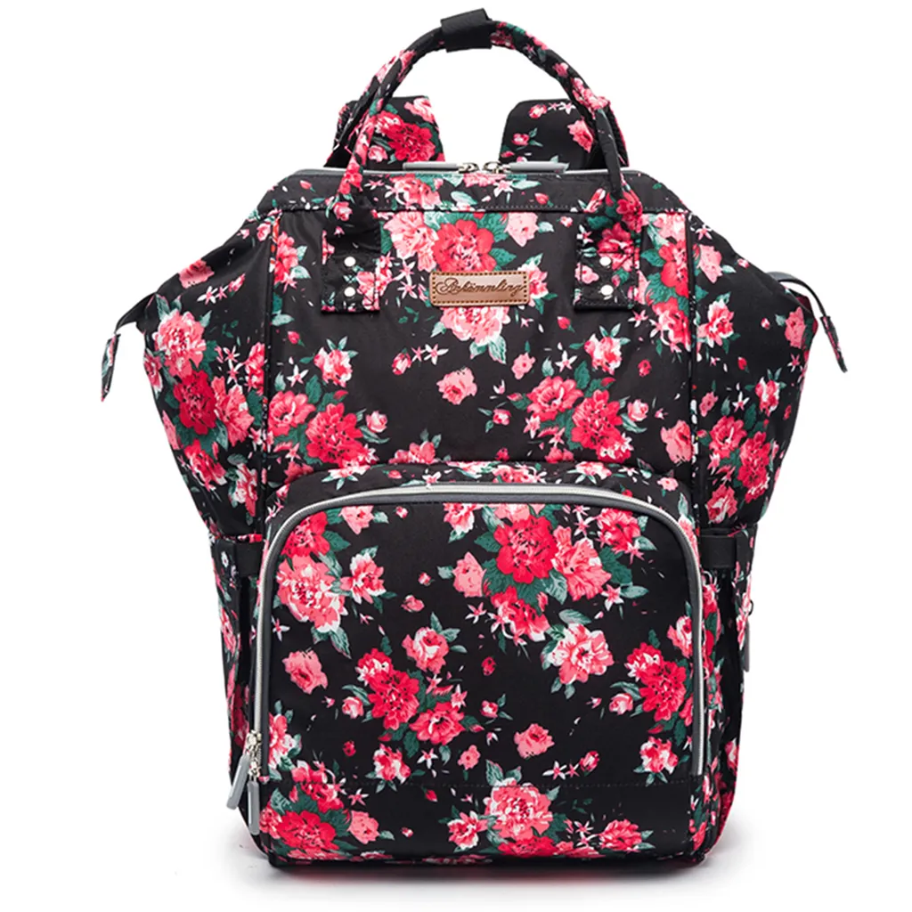 Baby Wickelrucksack Blumen Große Baby Wickeltasche , Multifunktional Babyrucksack, Wasserdichter Reiserucksack Für Unterwegs 4 Baby Wickelrucksack Blumen Große Baby Wickeltasche , Multifunktional Babyrucksack, Wasserdichter Reiserucksack Für Unterwegs – Bild 4