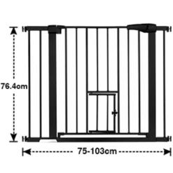 COMOMY 74 - 103cm Treppenschutzgitter Türschutzgitter Türgitter Treppen Absperrgitter Ohne Bohren, Schwarz -lionelo || HAUCK || Kinderkraft Verkäufe 77393eacfec7cd28fc88b39f3415dfe8