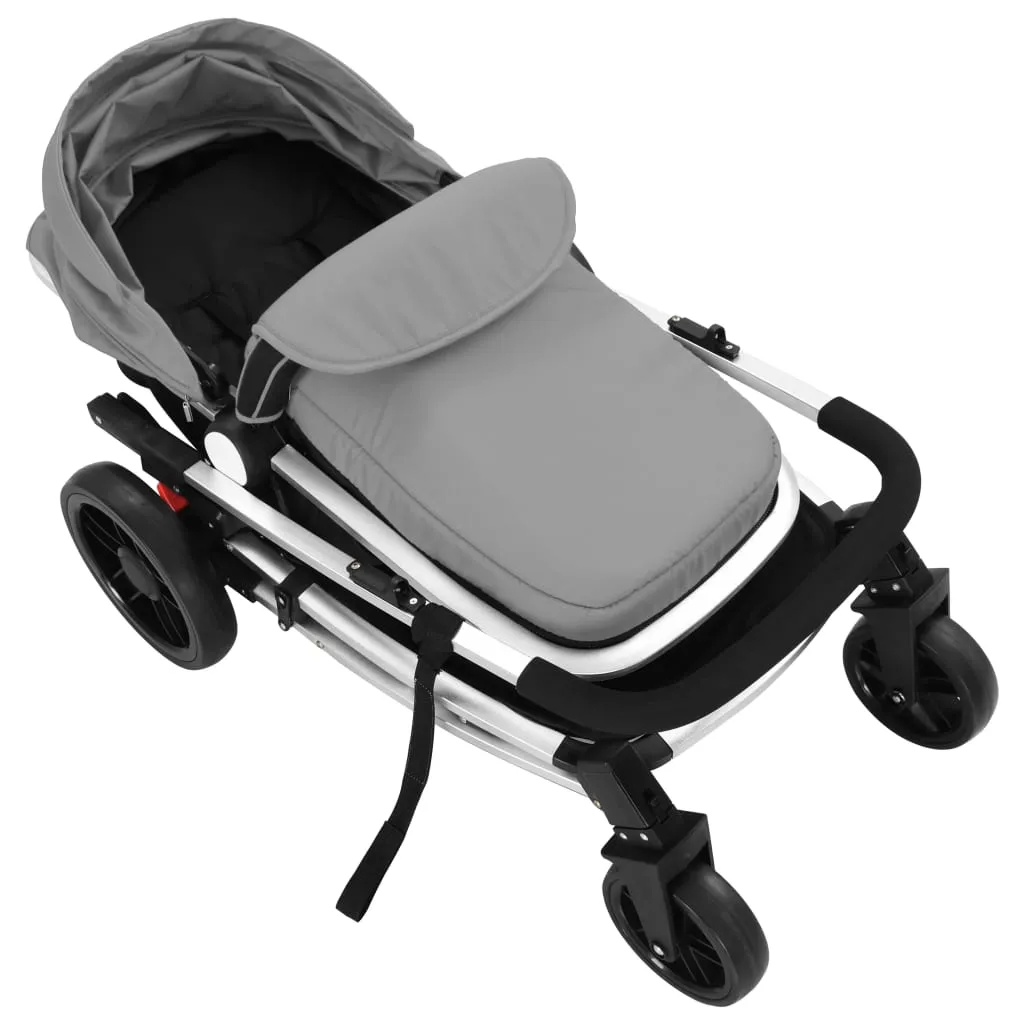 VidaXL 2-in-1 Buggy/Kinderwagen Aluminium Grau Und Schwarz 8 VidaXL 2-in-1 Buggy/Kinderwagen Aluminium Grau Und Schwarz – Bild 8