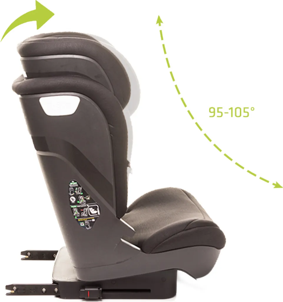 Kindersitz APP-FIX 100-150CM I-SIZE 15-36kg Norm ECE R129, 3 - 12 Jahre, Isofix Seitenprotektoren, Zusätzlicher Kopfschutz, Neigungsverstellung Farbe: Schwarz 6 Kindersitz APP-FIX 100-150CM I-SIZE 15-36kg Norm ECE R129, 3 - 12 Jahre, Isofix Seitenprotektoren, Zusätzlicher Kopfschutz, Neigungsverstellung Farbe: Schwarz - Image 6